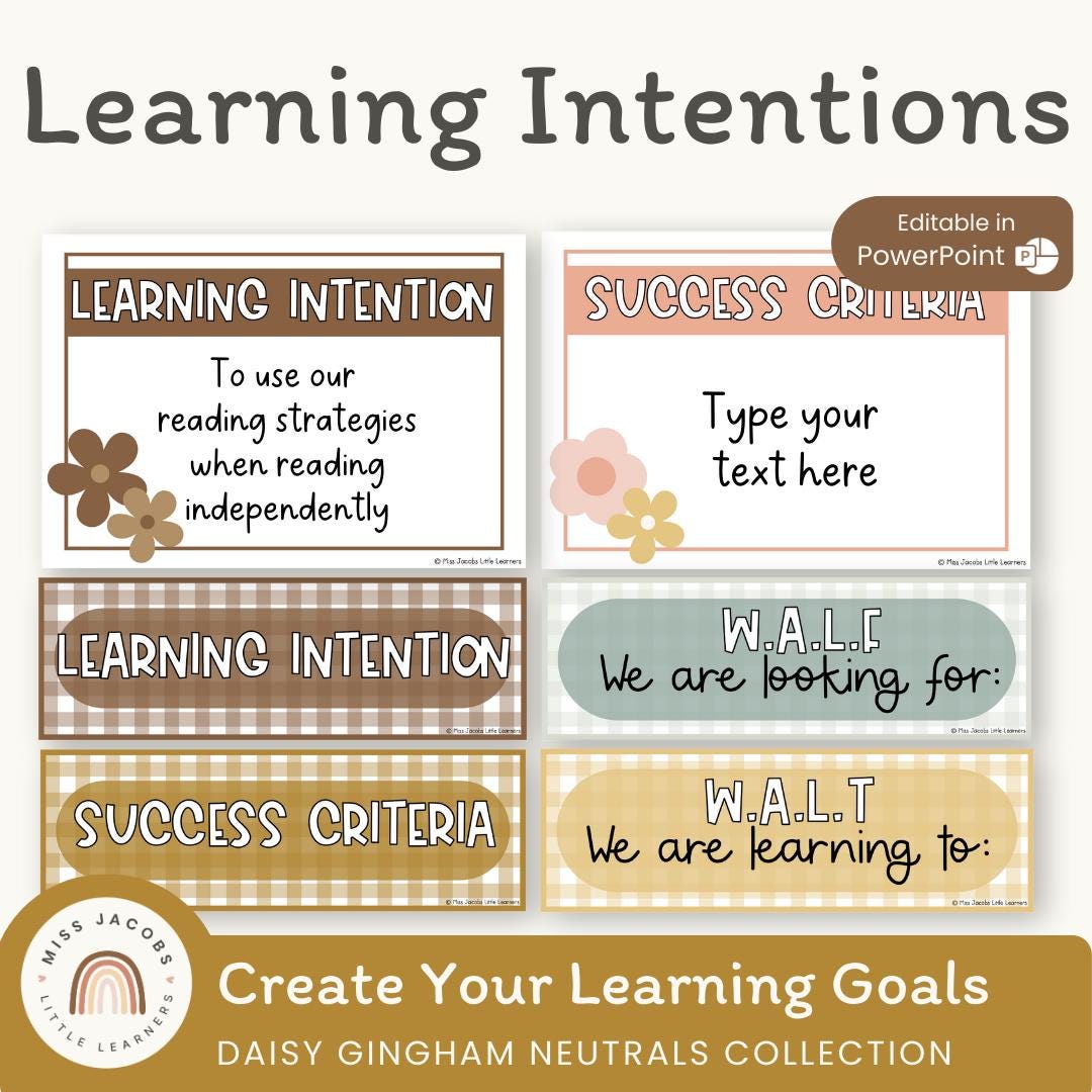 Learning Intentions & Success Criteria Posters | WALT and WALF | Daisy ...