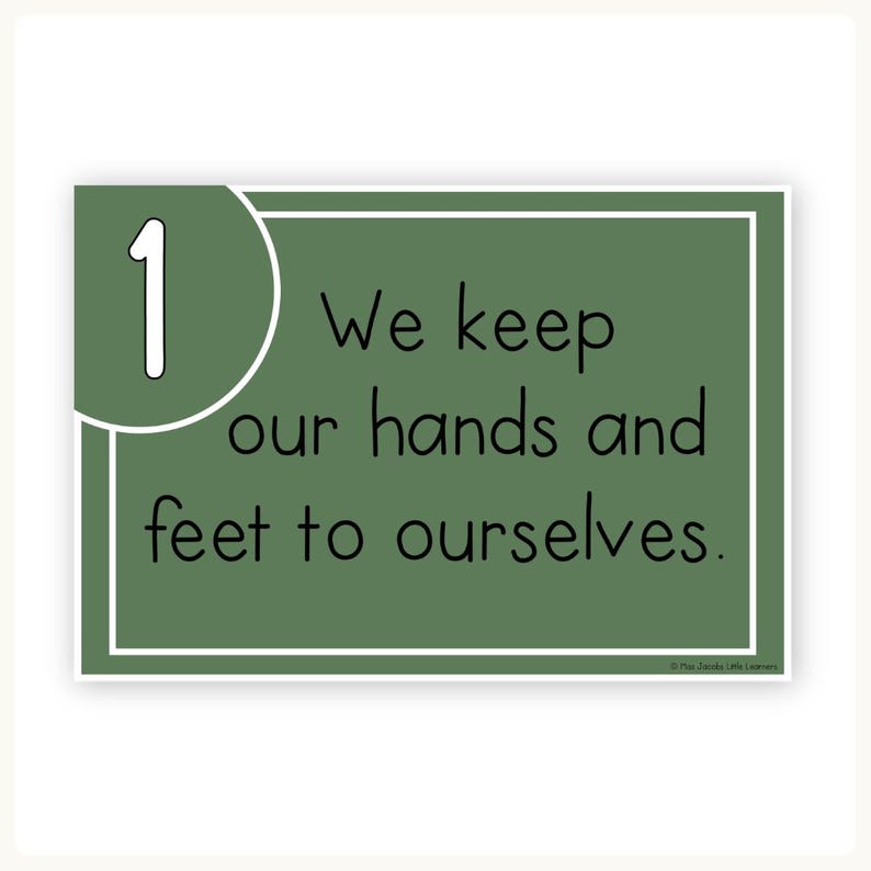 Classroom Rules & Expectations Posters With Visuals, Modern Botanical ...