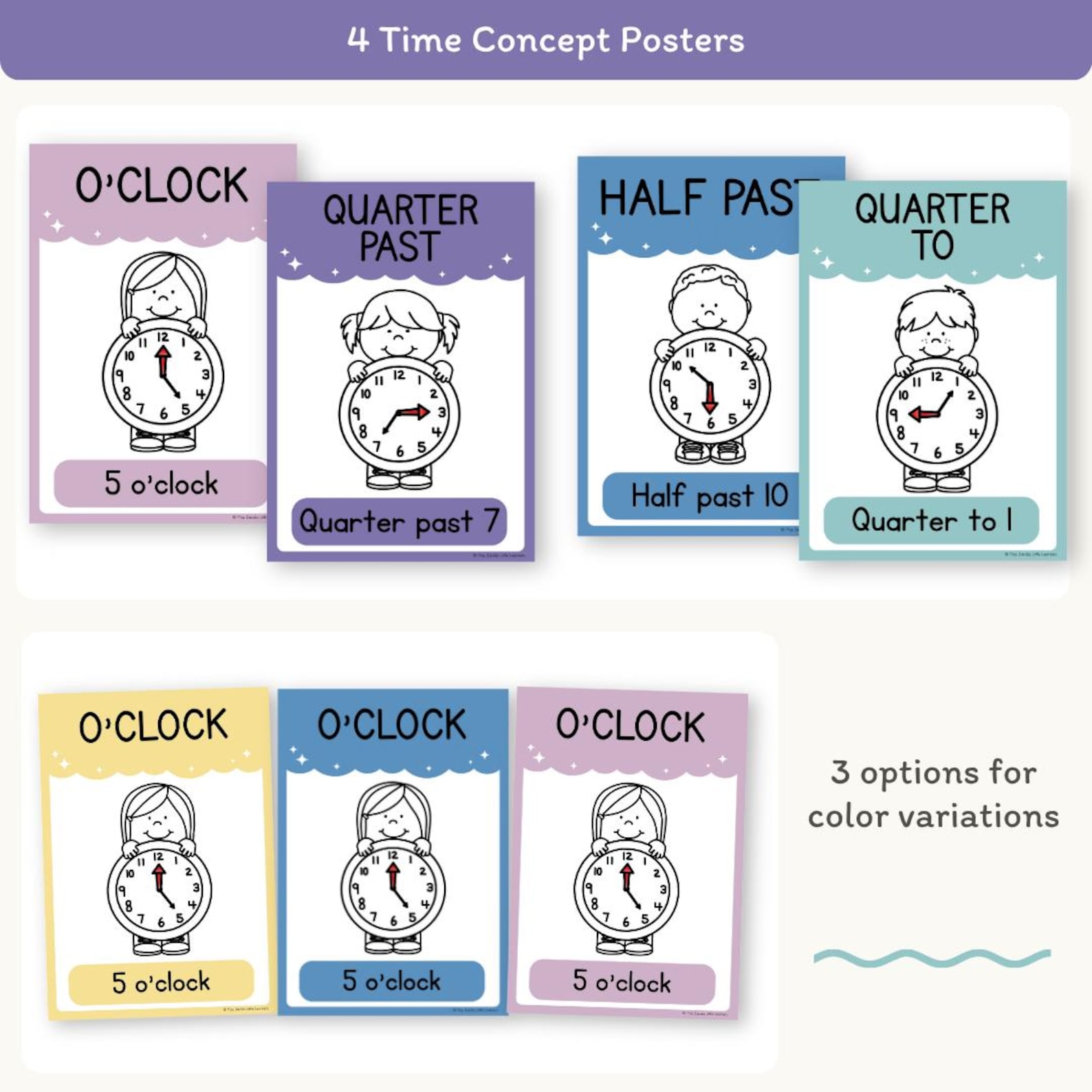 Telling Time and Analog Clock Posters: Dreamy Space Pastel Anchor Chart ...