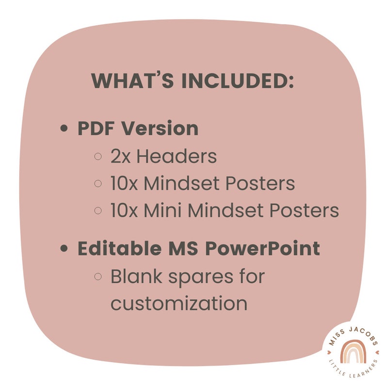 SPOTTY BOHO Growth Mindset Posters | Neutral Rainbow Classroom Decor | Teacher Supplies | Elementary Classroom Decor | Instant Download | Miss Jacobs Little Learners