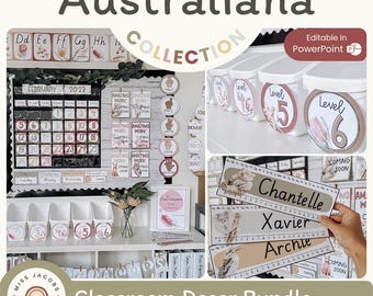 AUSTRALIANA Classroom Decor Bundle | Australian Animals and Native Flora