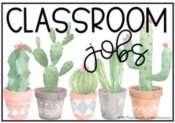 CACTUS Classroom Jobs | Editable | Cactus Classroom Decor