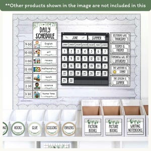 Visual Timetable Daily Schedule - Modern Botanical Classroom Decor - Miss Jacobs Little Learners