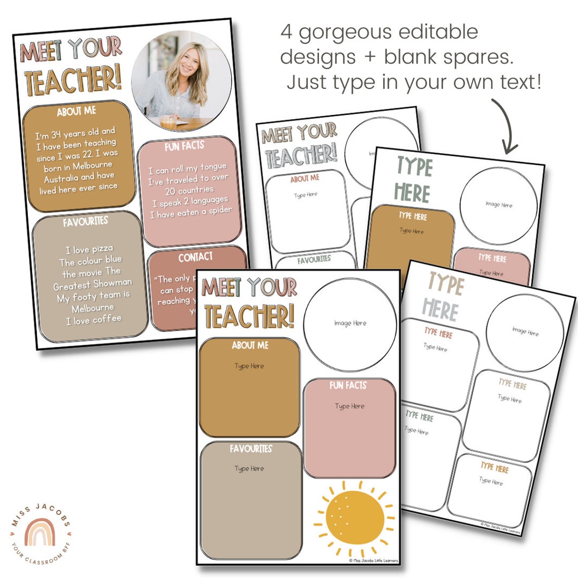 SIMPLE BOHO Classroom Decor BUNDLE | Neutral Boho Decor - Etsy
