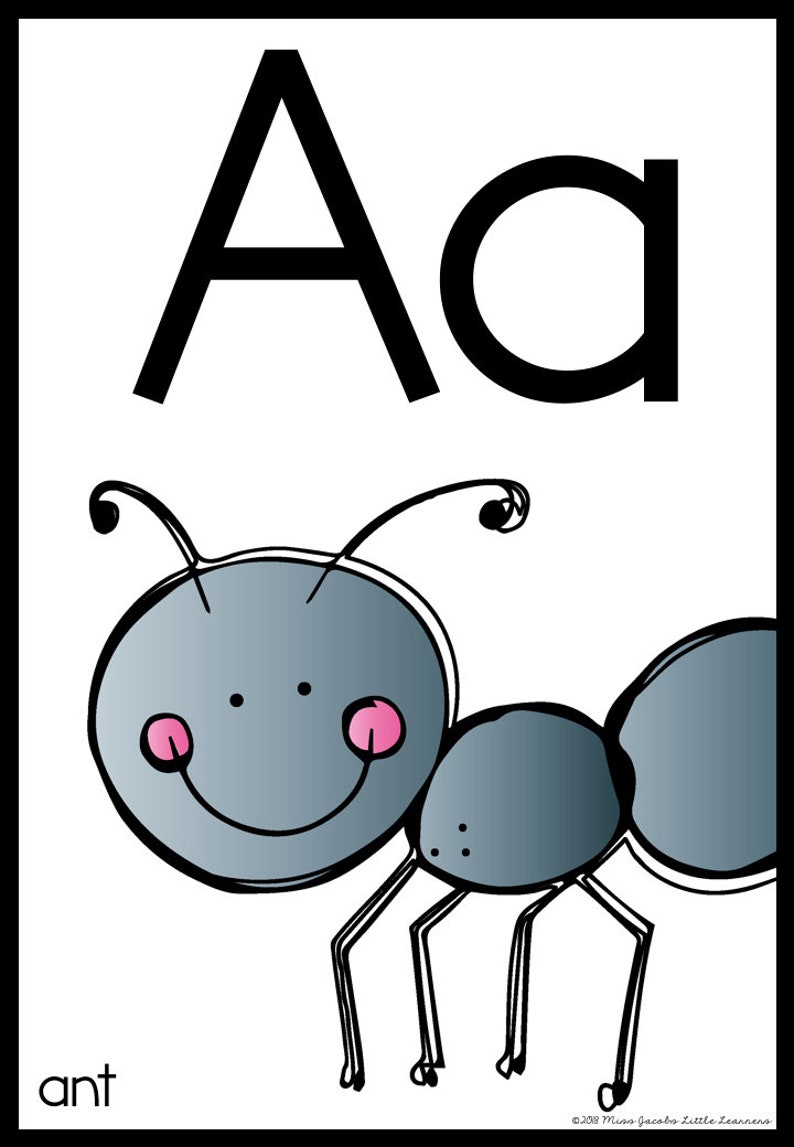 Cute Alphabet Posters Calming Modern Classroom Decor Etsy