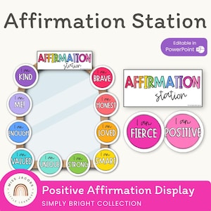 Estación de Afirmaciones / BRIGHTS / Afirmaciones Positivas para el Espejo del Aula