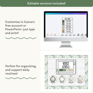 Voice Levels Chart Modern Botanical, Editable Voice Level Posters ...