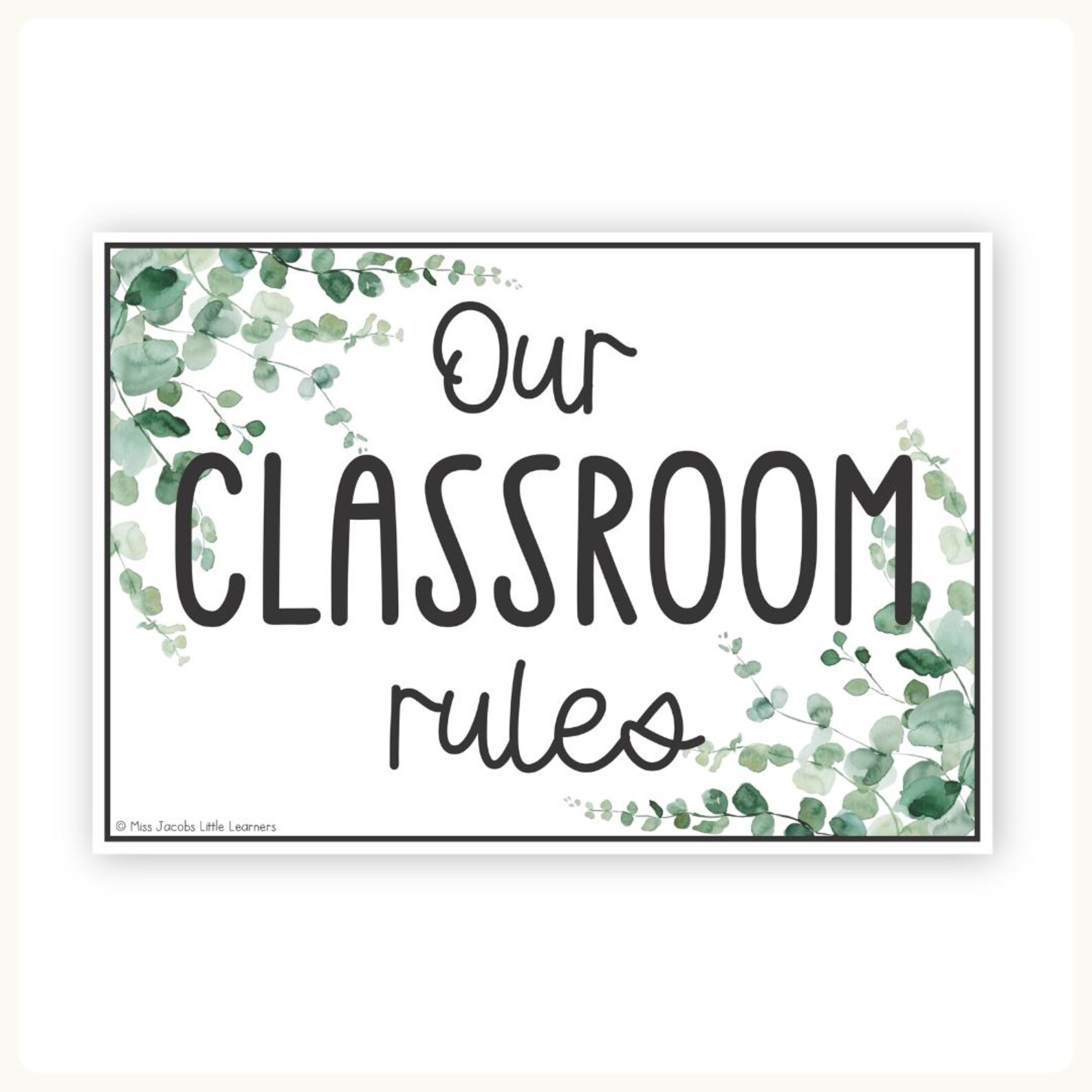 Classroom Rules & Expectations Posters With Visuals, Modern Botanical ...