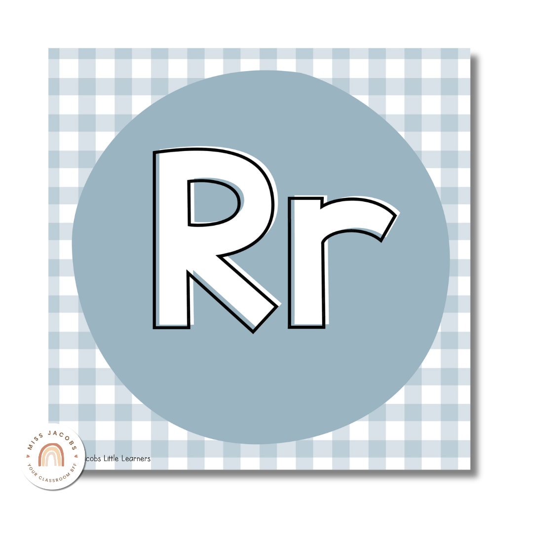 Alphabet Posters | Daisy Gingham Pastels Classroom Decor | Editable - Etsy