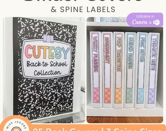 Copertine e dorsi per raccoglitori carini, modelli di dorsi per raccoglitori  colorati, copertine modificabili per raccoglitori per insegnanti, copertina  per planner stampabile per cartelle per insegnanti - Etsy Italia, image size:340x270