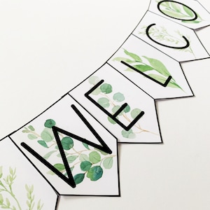 BOTANICAL Bulletin Board Signage Botanical Bunting Editable Modern Farmhouse Classroom Decor image 2