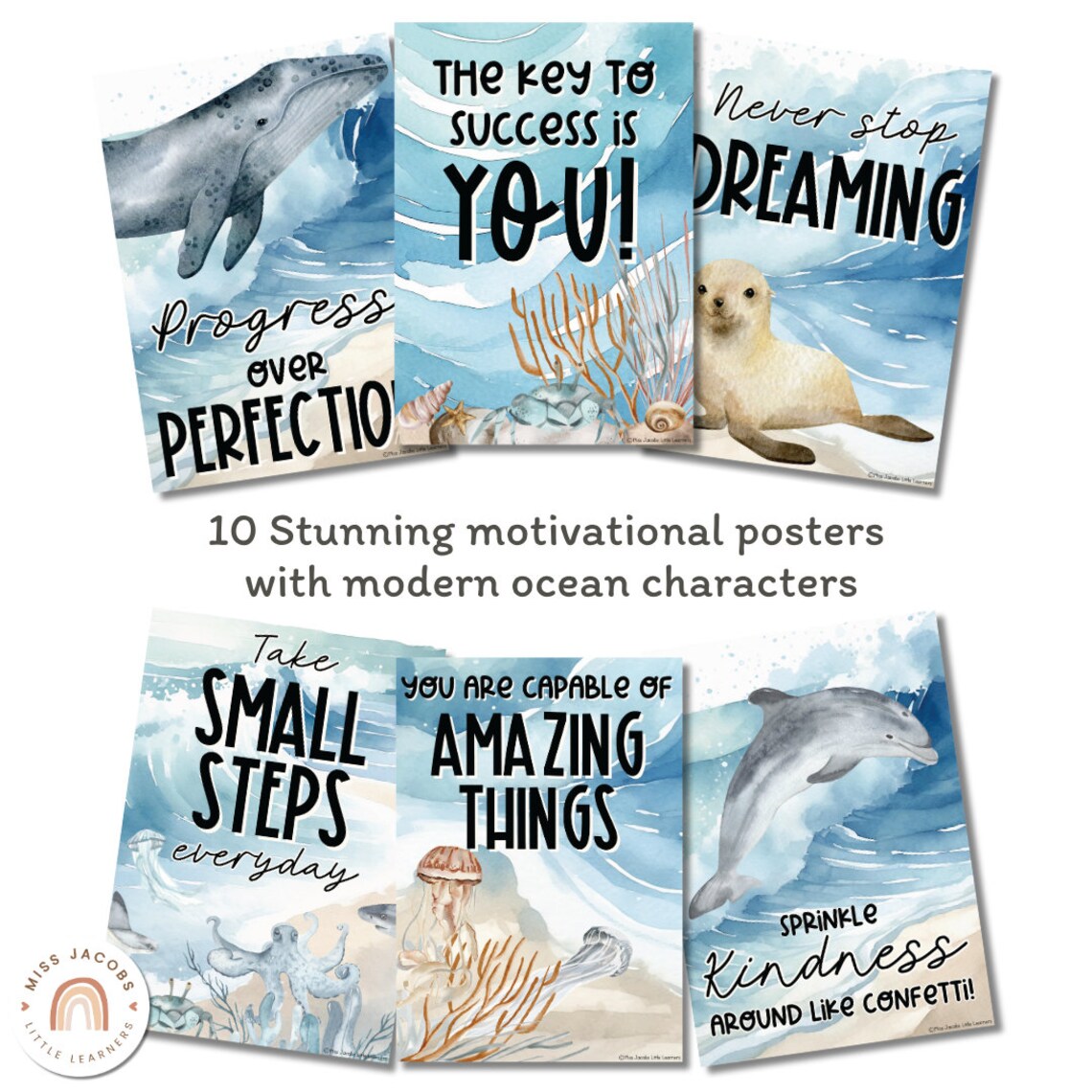 Motivational Classroom Posters | Growth Mindset Bulletin Board | Modern ...