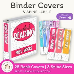 Binder Covers and Spines | SPOTTY BRIGHTS | Editable