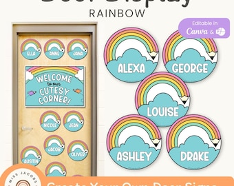 Rainbow Door Display Cutesy Classroom Decor, Back to School Theme ...
