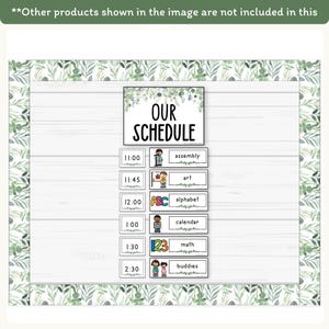 Visual Timetable Daily Schedule - Modern Botanical Classroom Decor - Miss Jacobs Little Learners
