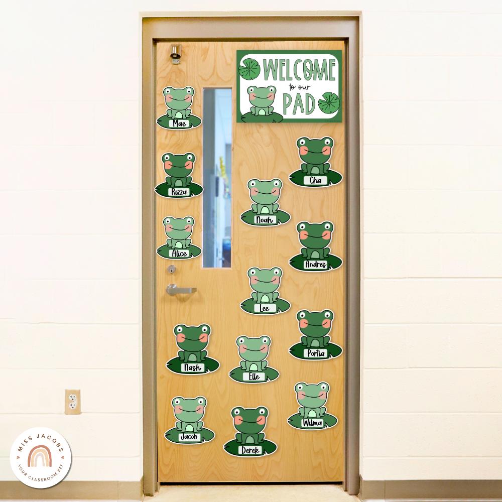 Printable Frog Door Sign for Classroom, Editable Welcome Posters & Name ...