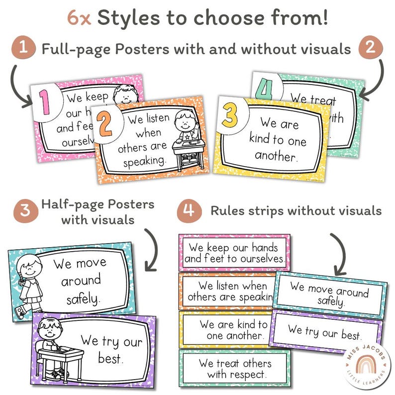 Classroom Rules and Expectations Posters - Cutesy Classroom Decor - Miss Jacobs Little Learners