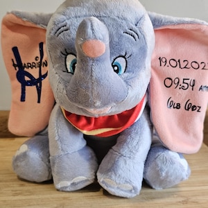 Personalised Dumbo Toy, Plush Disney Character, keepsake Dumbo, Happy Birthday Gift, New Baby 2025, Plush Dumbo Toy