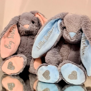 Brother Sister Gift, Personalised Baby Bunny, Big Sister, Big Brother, New Baby Present, New Baby 2024, Easter Bunny, Birth Announcement