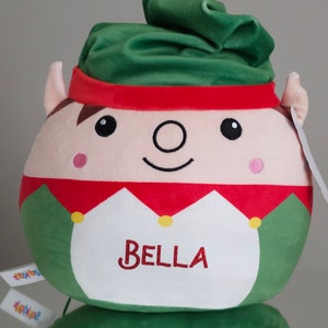 Personalised Mumbles Squidgy, Squishy, Christmas Elf, Christmas Reindeer, Plush Cuddle Buddy, Squishy Gift, Squishmallow, Personalised Elf