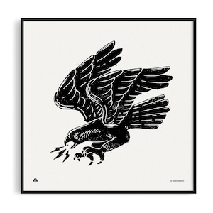 Osprey Woodcut Style Print, Graphic Poster, Art Print
