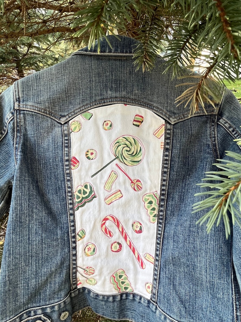 Christmas Denim Jacket - Etsy
