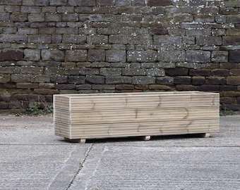 Jardinière en bois sur pieds pour terrasse rectangulaire économique