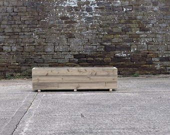 Grande terrasse rectangulaire en bois pour jardinière durable sur pieds