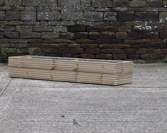 Decking durable rectangulaire de lit surélevé sans base/revêtement de sol/pot de jardinière en bois