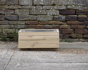 Jardinière en bois durable pour terrasse carrée basse/pot de jardinière en bois durable sur pieds