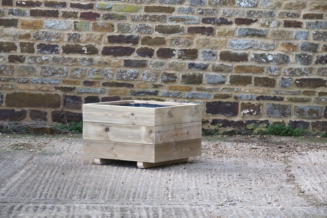 Square Decking Planter 3 High Wooden Planter smooth / Garden Planter