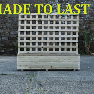 Rectangular Durable Block Style Wooden Planter With 100cm Trellis  / Garden Wooden Planter Pot on Feet*
