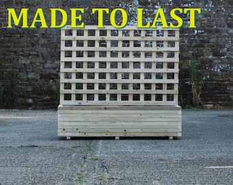 Rectangular Durable Block Style Wooden Planter With 100cm Trellis  / Garden Wooden Planter Pot on Feet*