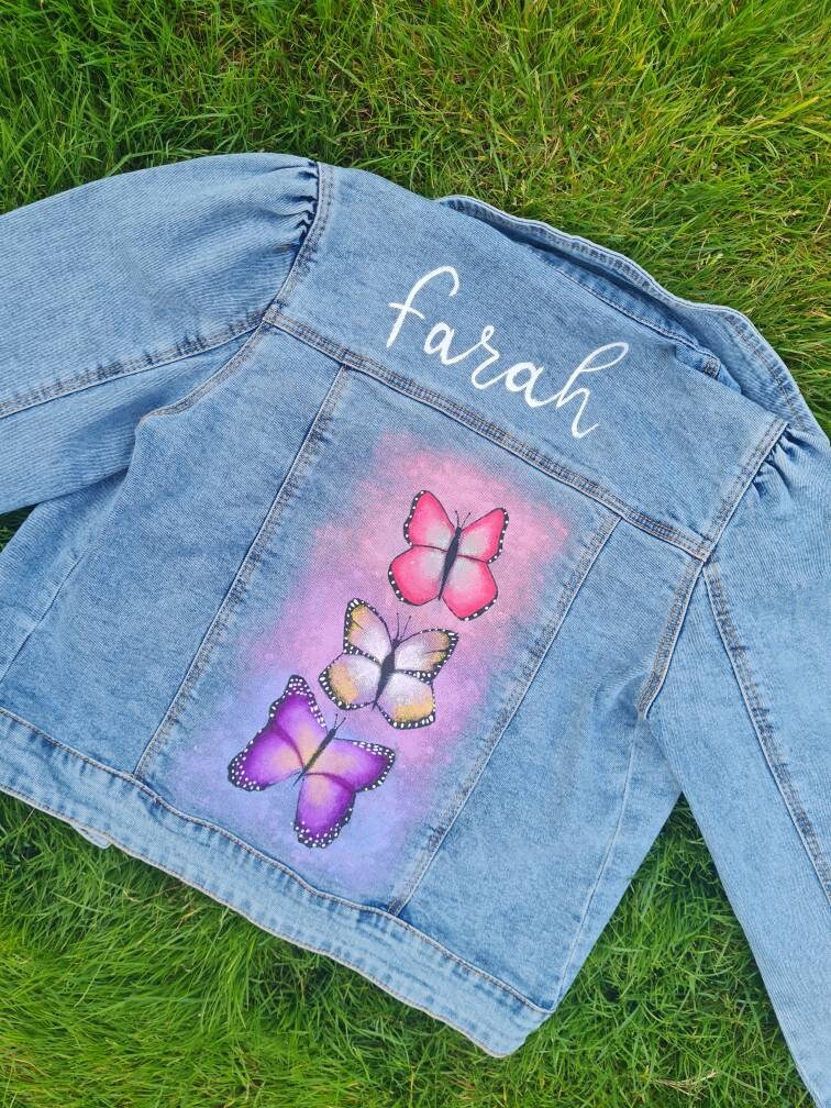 Hand Painted Customised Name Kids & Baby Denim Jacket Etsy