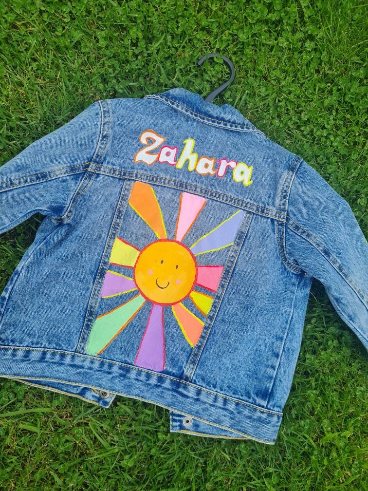 Hand Painted Customised Name Kids & Baby Denim Jacket Etsy