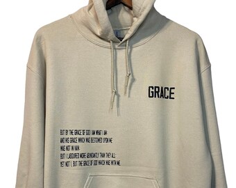 Unisex Grace Hoodie,Men’s Faith Based Hoodie,Christian Hoodie,Christian Crewneck,Unisex Christian Sweatshirt,His Grace Unisex Faith Hoodie