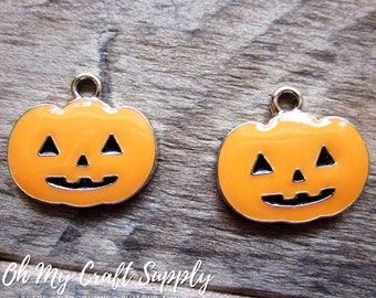 10//30//100 Pcs Retro Alloy tone Halloween pumpkin charms pendants 18x16MM
