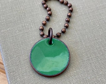 Enameled Penny, Lucky Penny, Penny Necklace, Good Luck Charm, Enameled Jewelry, Penny Jewelry, Lucky Charm, Penny for Luck, Enameled Charm