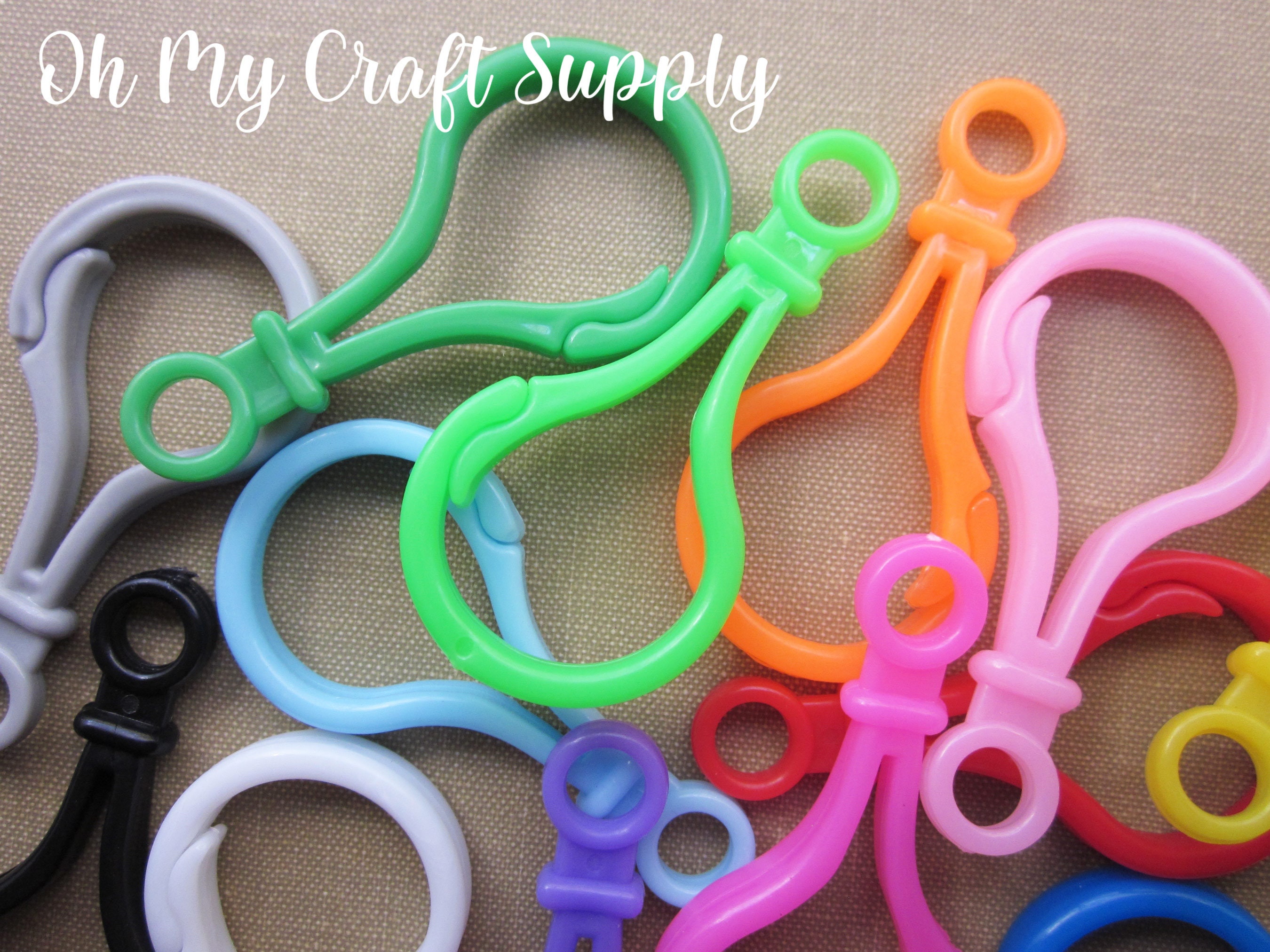 Large Plastic Keychain Clasps Set of 20 Multicolor Keychain Etsy