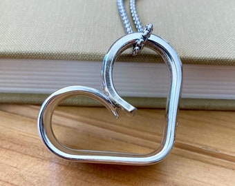 Silverware Heart, Vintage Silverware Necklace, Silverware Jewelry, Heart Pendant, Necklace, Heart Jewelry, Heart Necklace, Spoon Jewelry