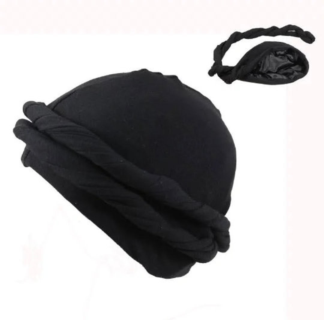 Black Halo Turban Men Turban Headwrap Pretied Satin Lined - Etsy