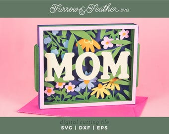 3D Mother's Day Card SVG: Layered Floral Papercut (Digital Download)