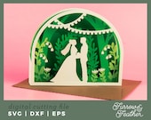 3D Wedding Card SVG: Elegant Papercut DIY (Digital Download)