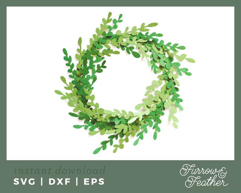3D Paper Boxwood Wreath Template 3D SVG Cut File Cricut image 3
