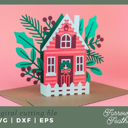 Christmas Card SVG 3D Poinsettia Box Card SVG Template DIY Etsy