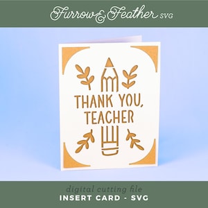 Gracias, maestro - Tarjeta de agradecimiento al maestro SVG / Tarjeta en blanco SVG de Cricut Joy / Descarga digital de tarjeta para maestro de Cricut Joy