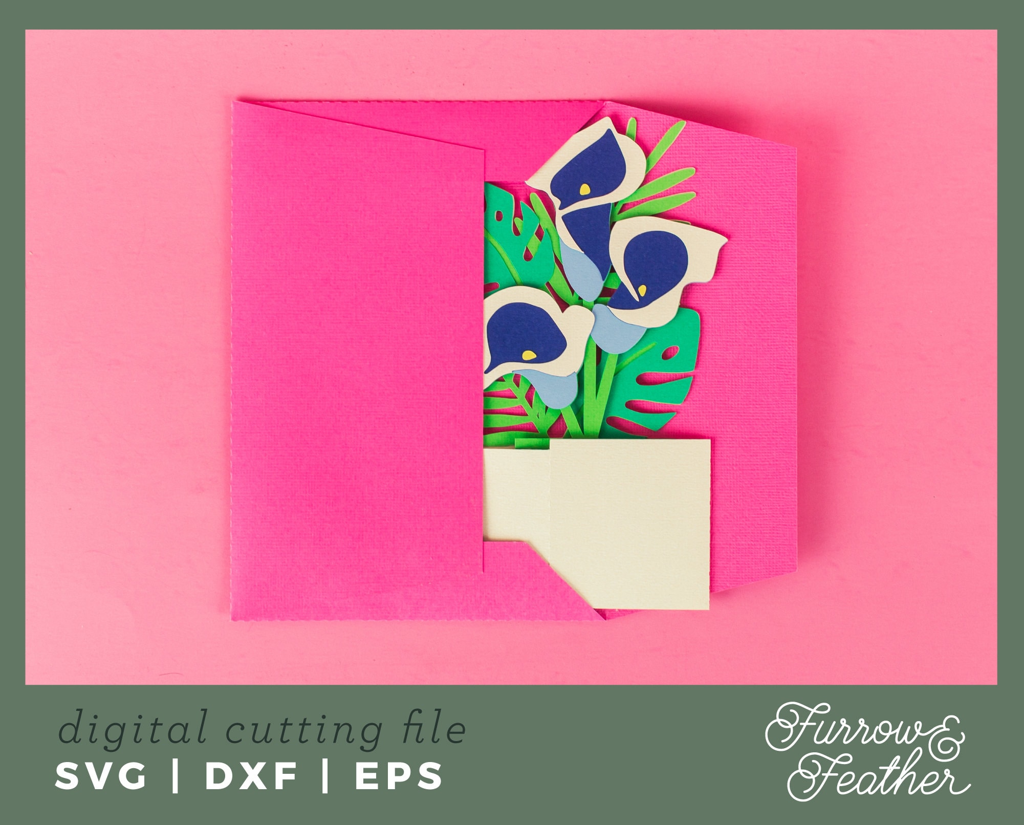Calla Lily Pop up Card SVG: 3D Mother's Day Papercut Template (digital ...