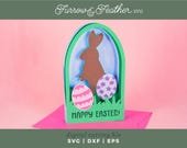 3D Easter Card SVG: Chocolate Bunny Papercut (Digital Download)