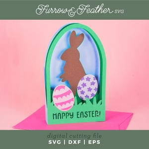 Osterhase Schokoladenkarte | Osterkarte SVG | 3D Papierschnitt SVG Karte Schnitt Datei | Cricut Silhouette DIY