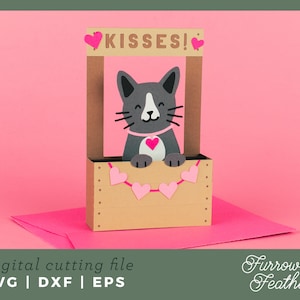 de la Saint-Valentin | 3D Papercut SVG carte coupe fichier | Cricut Silhouette DIY